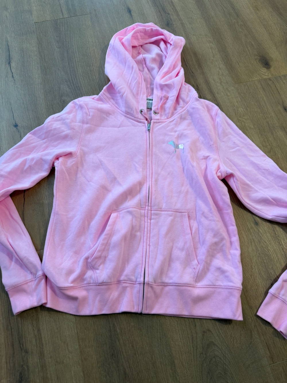 PINK Pink Zip-Up Hoodie Sweatshirt with Hood